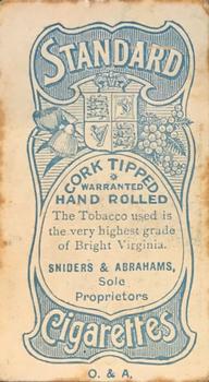 1905-06 Sniders & Abrahams Standard Cigarettes Series B - VFA #NNO W. Hall Back